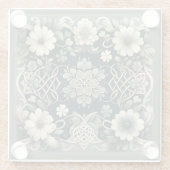 Keltischer Kleeblatt-Blumen-Charm Glasuntersetzer (Rückseite)