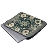 Keltischer Kleeblatt-Blumen-Charm Laptopschutzhülle (Vorne Knopf)