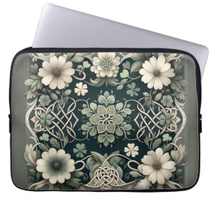 Keltischer Kleeblatt-Blumen-Charm Laptopschutzhülle