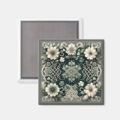 Keltischer Kleeblatt-Blumen-Charm Magnet (Vorderseite/Rückseite)
