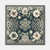 Keltischer Kleeblatt-Blumen-Charm Magnet (Vorne)