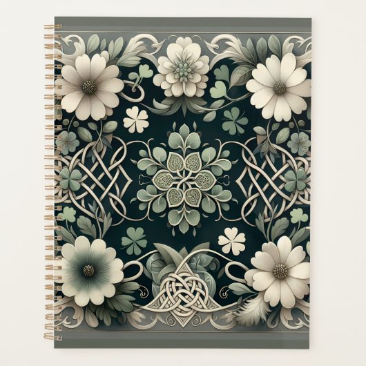 Keltischer Kleeblatt-Blumen-Charm Planer (Vorderseite)