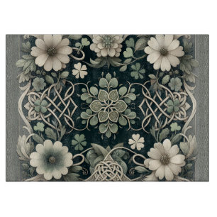 Keltischer Kleeblatt-Blumen-Charm Schneidebrett