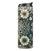 Keltischer Kleeblatt-Blumen-Charm Thermosbecher (Nach links gedreht)