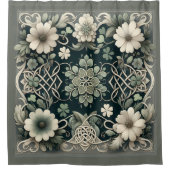 Keltischer Kleeblatt-Blumenanhänger Duschvorhang (Vorderseite)