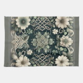 Keltischer Kleeblatt-Blumenanhänger Geschirrtuch (Horizontal)
