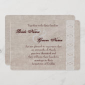 keltischer Knoten auf rustikale Burlap irry tradit Save The Date (Vorne/Hinten)