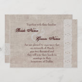 keltischer Knoten auf rustikale Burlap irry tradit Save The Date (Vorne/Hinten)