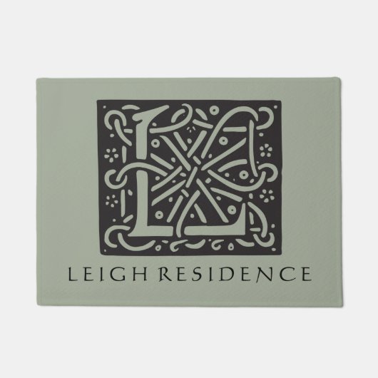 Keltischer Knoten-Buchstabe L Monogramm mit Fußmatte (Vorderseite)