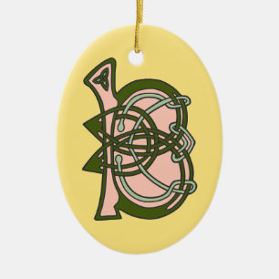 Keltischer Knoten-Buchstabeninitial-Monogramm B Keramik Ornament