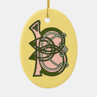 Keltischer Knoten-Buchstabeninitial-Monogramm B Keramik Ornament