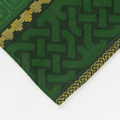 Keltischer Knoten-dekoratives Gold und grünes Fleecedecke (Ecke)