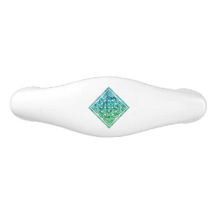 Keltischer Knoten - Diamant Blau Grün Keramik Schubladengriff