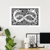 Keltischer Knoten-Drache Kunstposter Poster (Heimbüro)