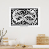 Keltischer Knoten-Drache Kunstposter Poster (Küche)