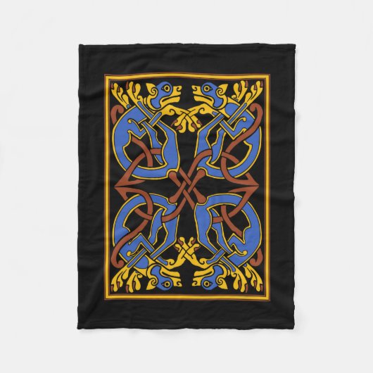 Keltischer Knoten-Entwurf mit Jagdhunden Fleecedecke (Vorderseite)
