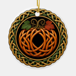 Keltischer Knoten Erntedank Kürbis Thanksgiving Keramik Ornament