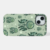 Keltischer Knoten grüner Traumfänger iPhone 15 Hülle (Rückseite (Horizontal))