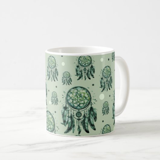 Keltischer Knoten grüner Traumfänger Kaffeetasse (VorderseiteRechts)