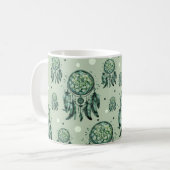 Keltischer Knoten grüner Traumfänger Kaffeetasse (Vorderseite Links)