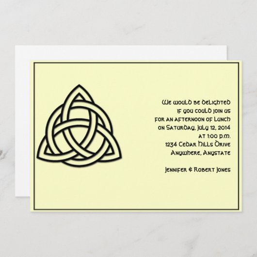 Keltischer Knoten im schwarzen und mythischen Einladung (Vorne/Hinten)