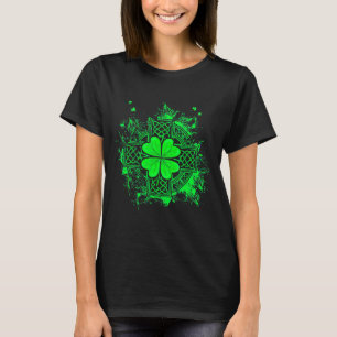 Keltischer Knoten Irischer Shamrock Dreiblättriges T-Shirt