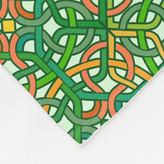 Keltischer Knoten-irisches Borten-Muster-Grün Fleecedecke (Ecke)