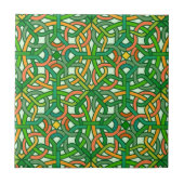 Keltischer Knoten-irisches Borten-Muster-Grün Fliese (Vorderseite)