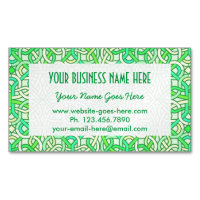 Keltischer Knoten-irisches Borten-Muster-Grün-Gelb