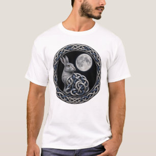 Keltischer Knoten-Mondbetrachtender Hase T-Shirt