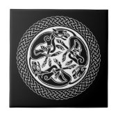 Keltischer Knoten-Ring mit Jagdhunden Fliese (Vorderseite)