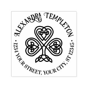 Keltischer Knoten Shamrock #3P Name Rücksendeadres Permastempel