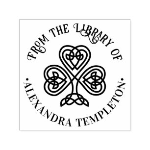 Keltischer Knoten Shamrock Bibliotheksbuch Name #3 Permastempel