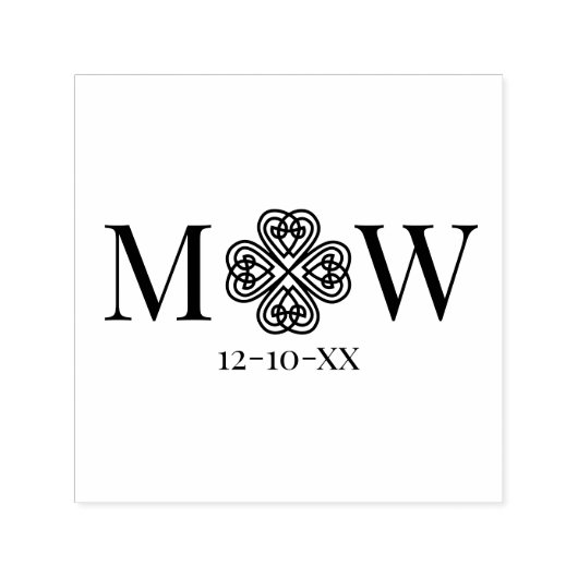 Keltischer Knoten Shamrock-Paar 2 Init Monogramm D Permastempel (Design)