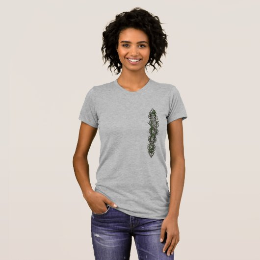 Keltischer Knoten-Streifen mit Efeu T-Shirt (Vorne ganz)