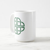 Keltischer Knoten - Symbol der vierblättrigen Klee Kaffeetasse (Vorderseite Links)