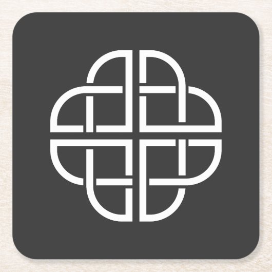 Keltischer Knoten - Symbol der vierblättrigen Klee Rechteckiger Pappuntersetzer (Vorderseite)