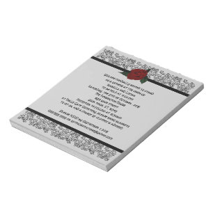Keltischer Knoten Unendlichkeit Rose Goth Hochzeit Notizblock