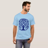 Keltischer Knotenbaum im Indigoblau T-Shirt (Vorne ganz)