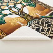 Keltischer Knotenbaum Sonnenuntergang Sherpa Blank Sherpadecke (3/4)