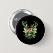 Keltischer Knotenhirsch Irischer Elch Grün St. Pat Button (Vorne & Hinten)