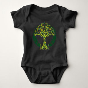 Keltischer Knüpfarbeit-Baum Wikingers des Lebens Baby Strampler