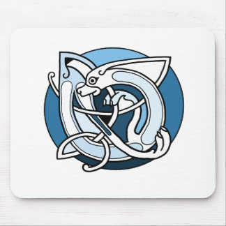 Keltischer Knüpfarbeit-Entwurf - blauer Hund Mousepad