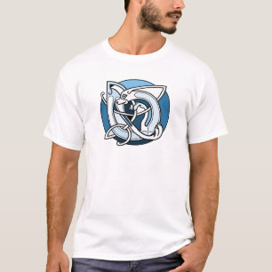 Keltischer Knüpfarbeit-Entwurf - blauer Hund T-Shirt