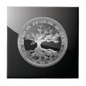 Keltischer Lebensbaum [Silber] Fliese (Vorderseite)