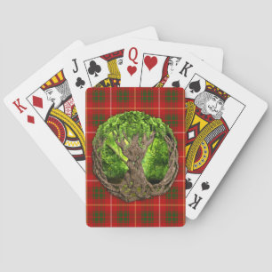 Keltischer Lebensbaum und Clan Bruce Tartan Spielkarten