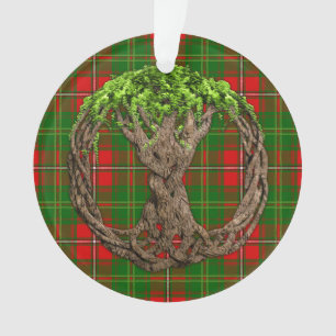 Keltischer Lebensbaum und Clan Hay Tartan Ornament