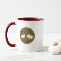 Keltischer Lebensbaum Zweifarbig Marone Kaffeetass