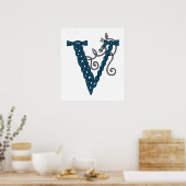 Keltischer Letter V-Druck Poster (Küche)