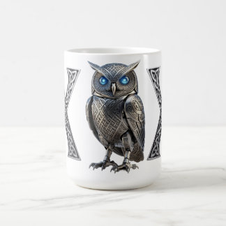 Keltischer mechanischer silberner Steampunk-Vogel Kaffeetasse